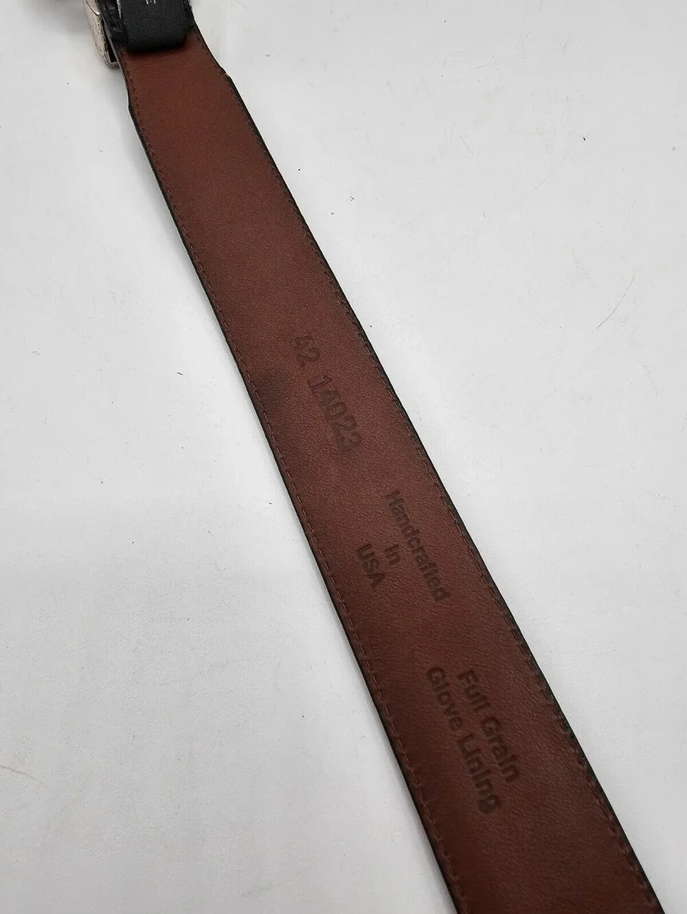 Vintage 1990's Onyx by Brighton Sz 42 2 Tone Black Brown Leather Western Belt
